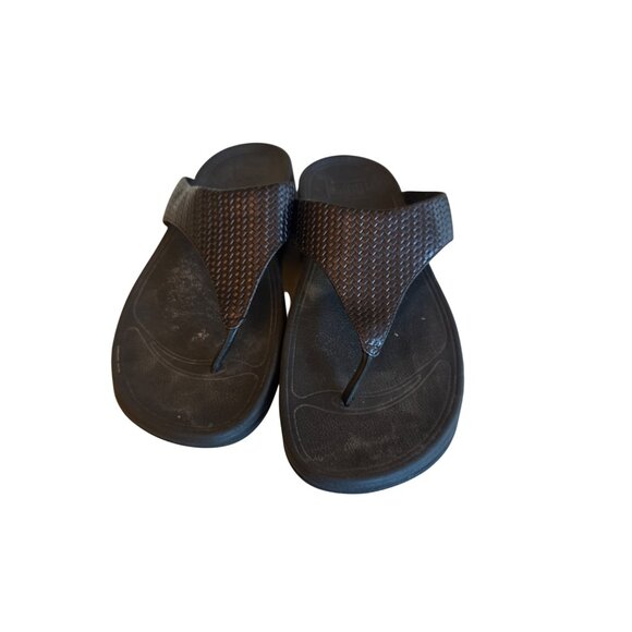 FitFlop Womens Black Thong Sandals Size 10 Summer Comfort - Picture 1 of 5